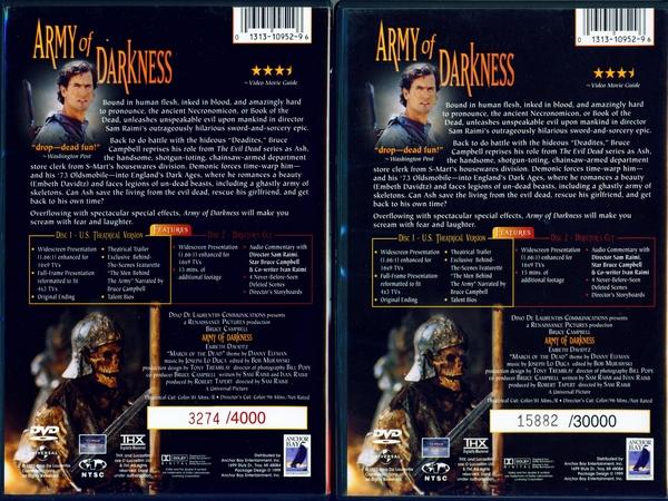 One & Only Evil Dead DVDs Versions (Region 1)